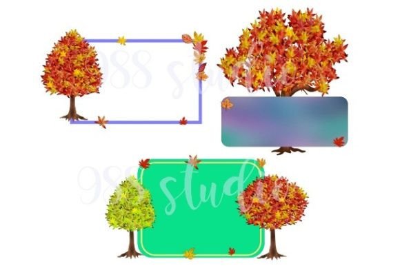Download Fall Tree Frame Png Botanical Background - Botanical background Collection