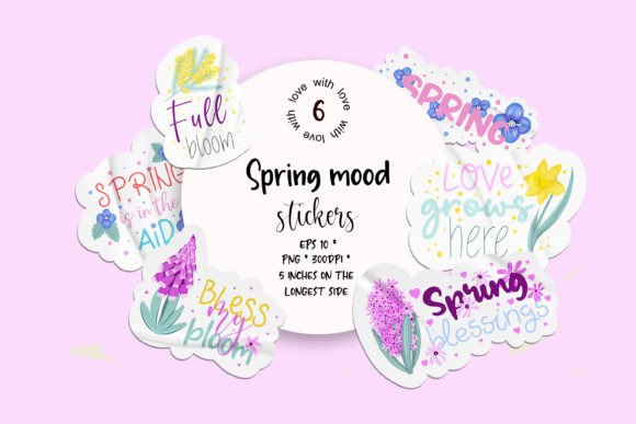 Download Spring Sticker Bundle | 6 Png Stickers - Spring sticker Collection